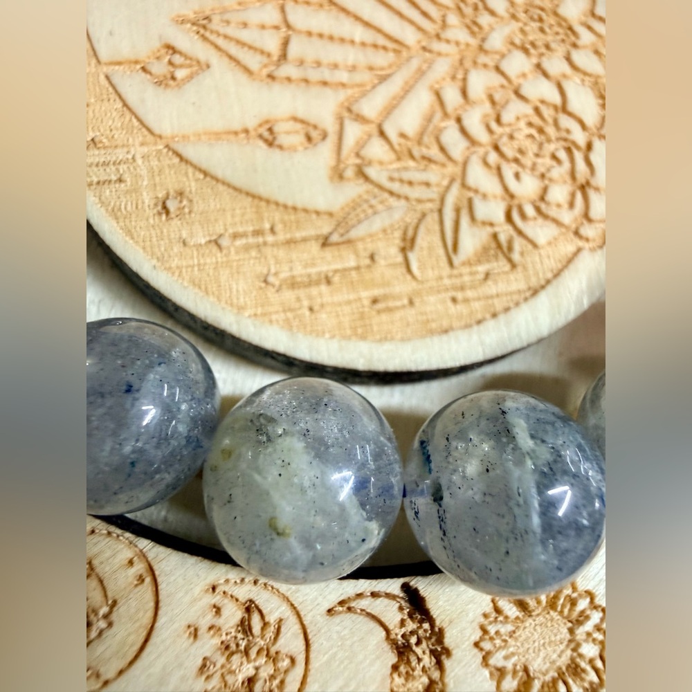 Dumortierite in Quartz Bracelet 11mm | Blue Aventurine Crystal